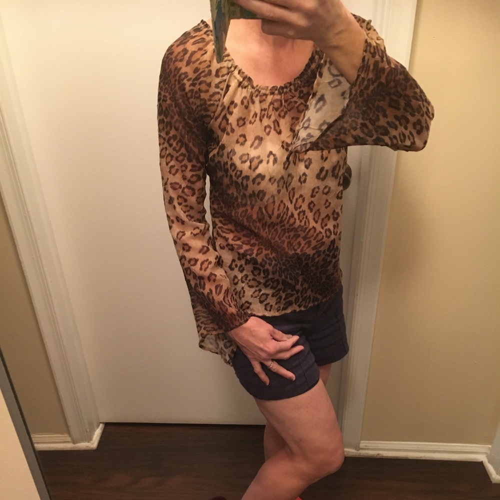 Mandee vintage leopard print top